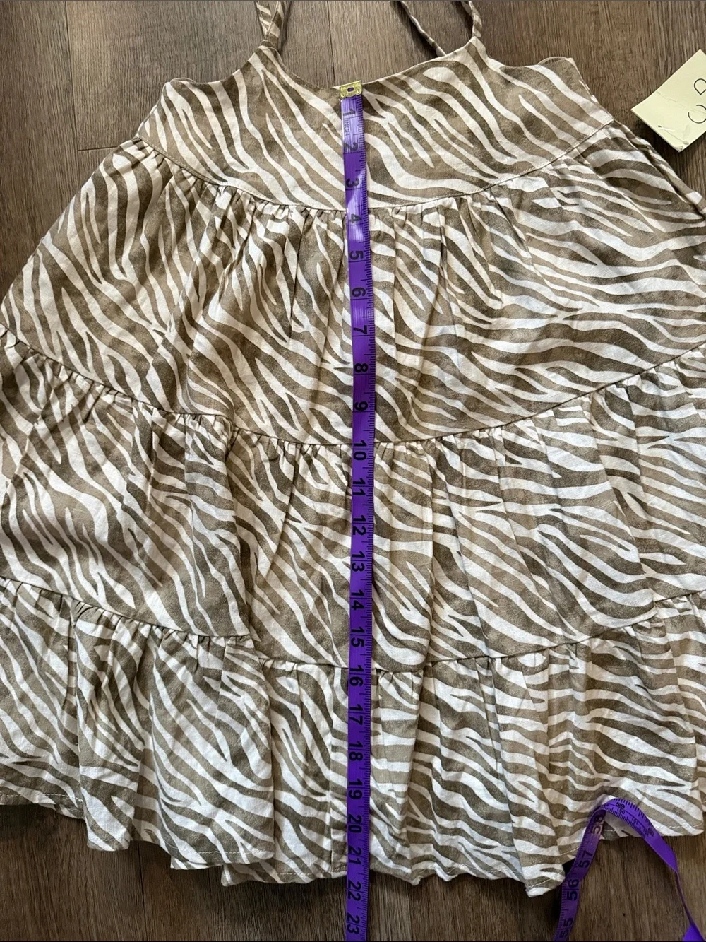 Cactus + Pearl Zebra Print Tiered Babydoll Sundress NWT Size 5